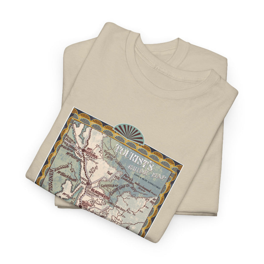 Upper Blue Mountains vintage map cotton t shirt