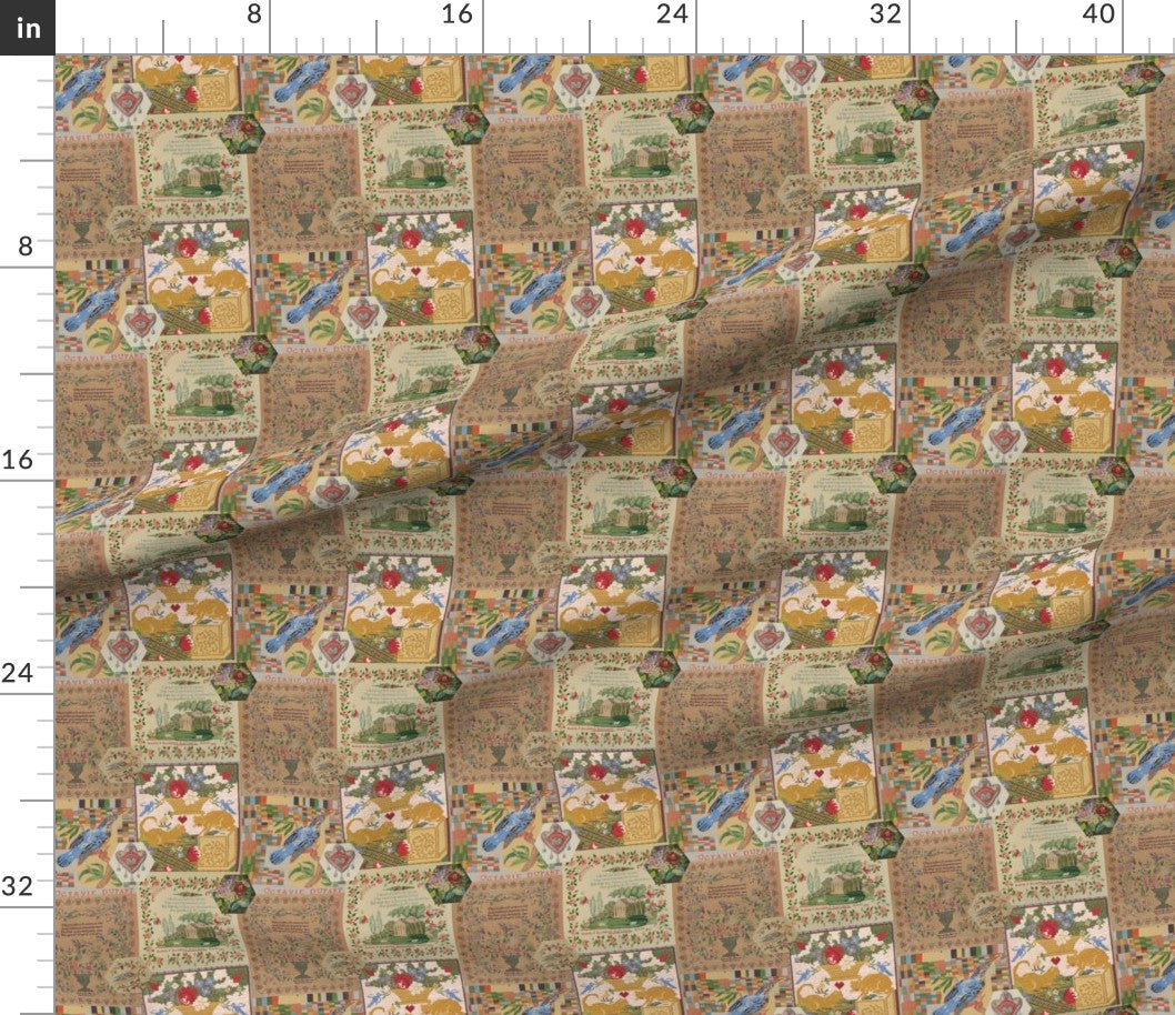 Fabric : Old embroidery sampler small