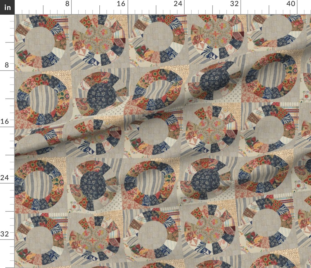 Fabric : Floral round quilt