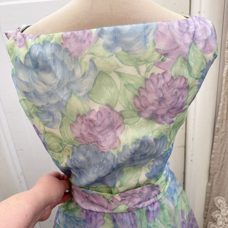 1950s crepe two piece dress