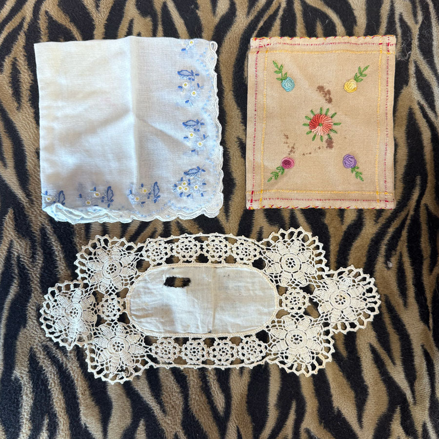 Embroidered doilie magic