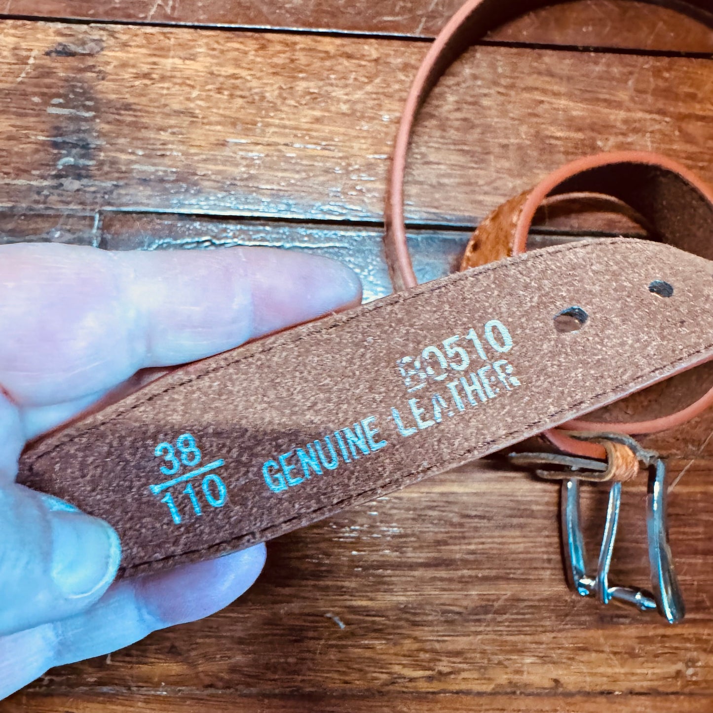 sz 38 tan ostrich leather belt