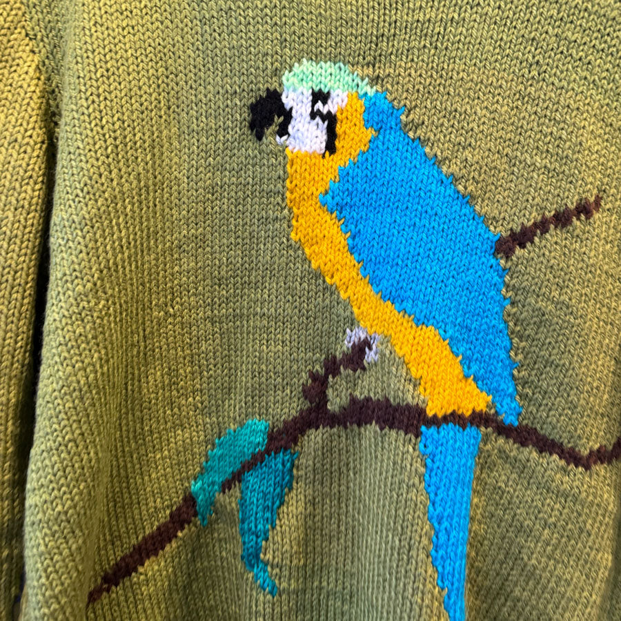 Macaw green handknit jumper