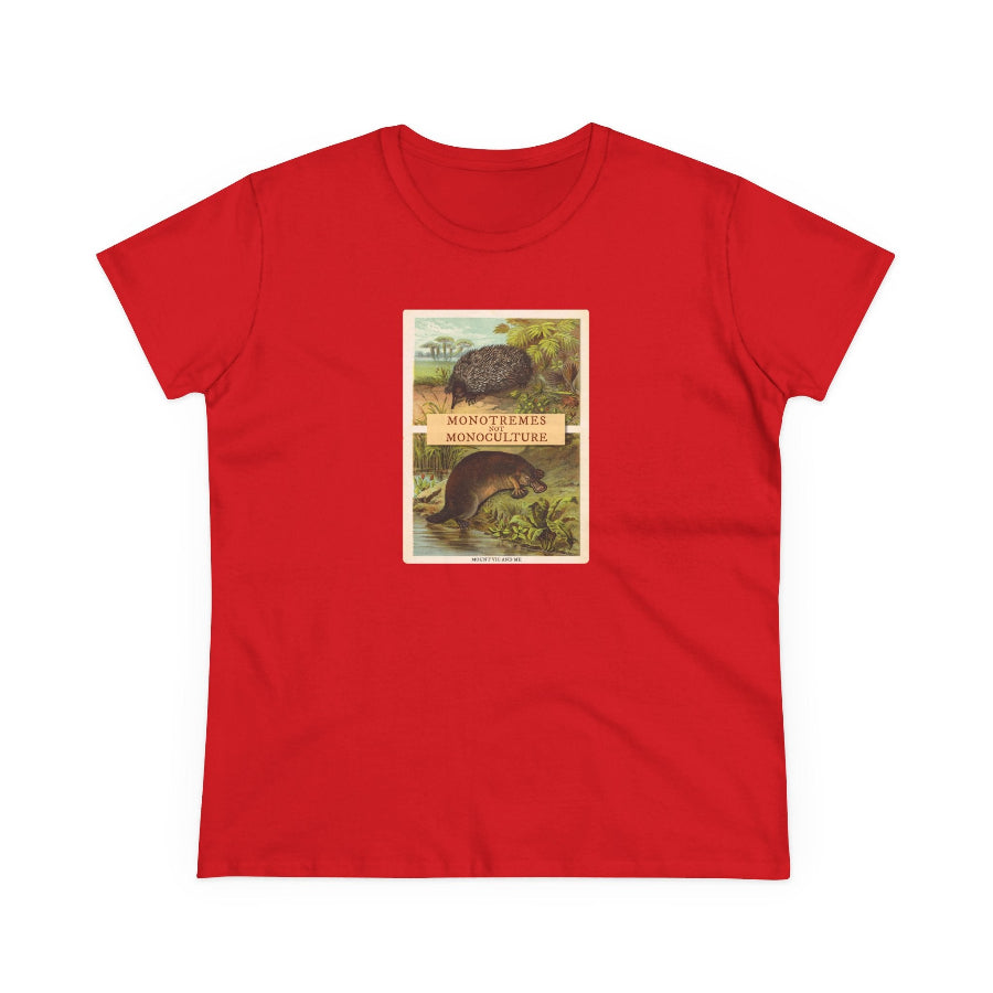 Monotremes not Monoculture semi-fit t shirt