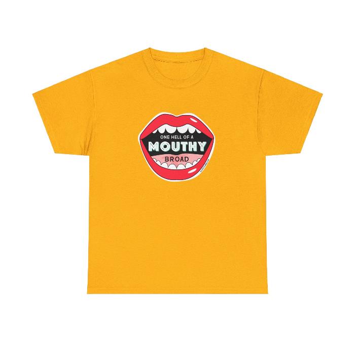 Mouthy Broad t shirt yellow