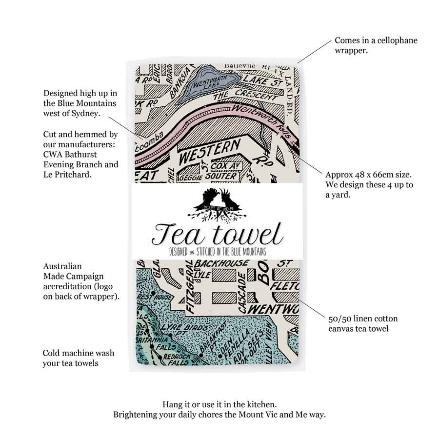 Kookaburra tea towel