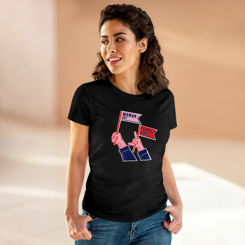Woman Up flag semi-fit t shirt