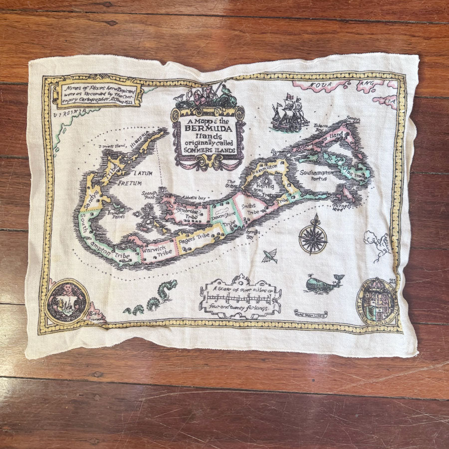 Bermuda old world map tea towel