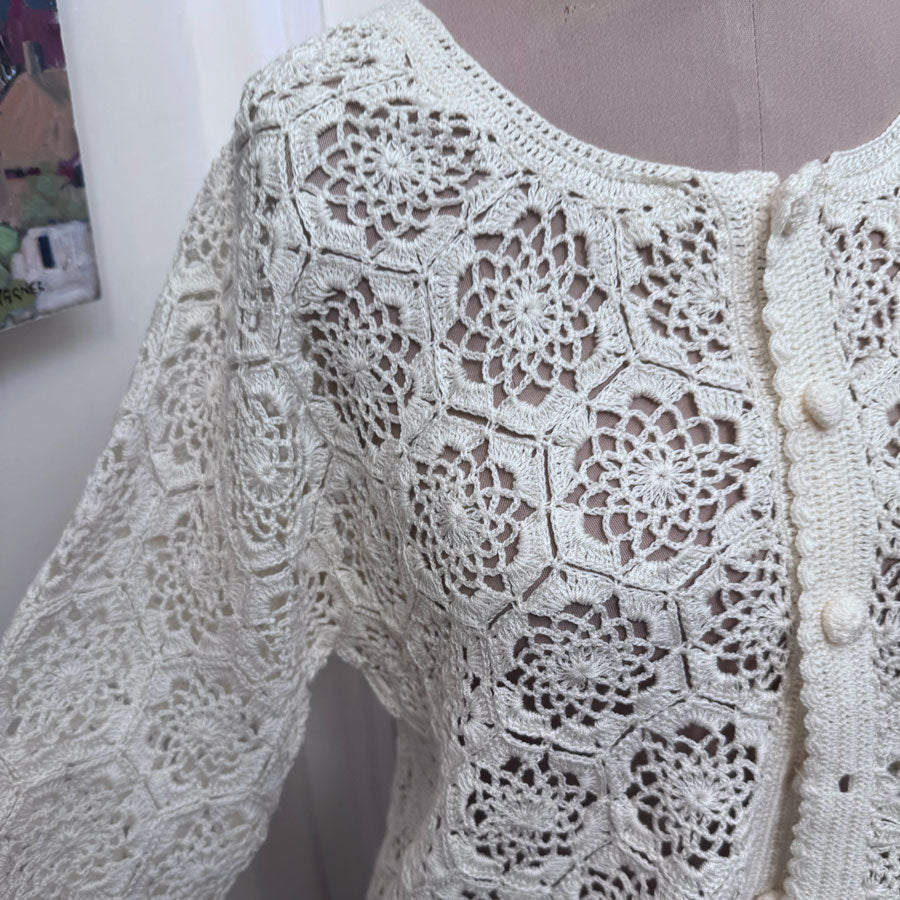 Off white crochet cardigan