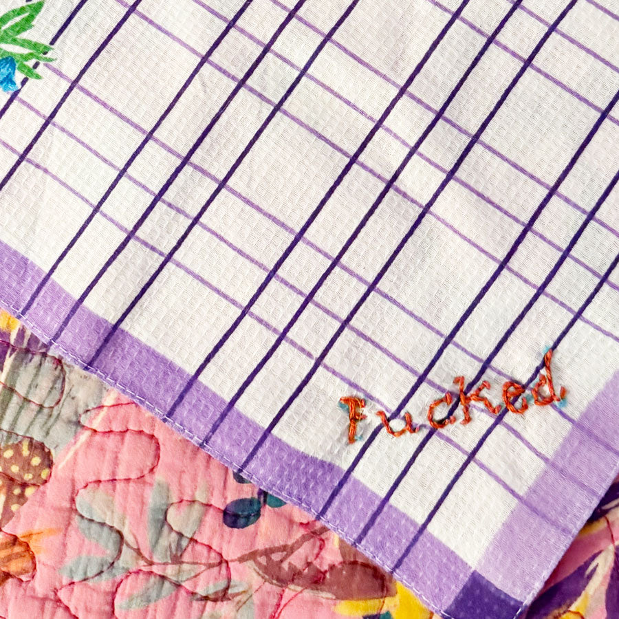 Embroidered hankerchief Fucked