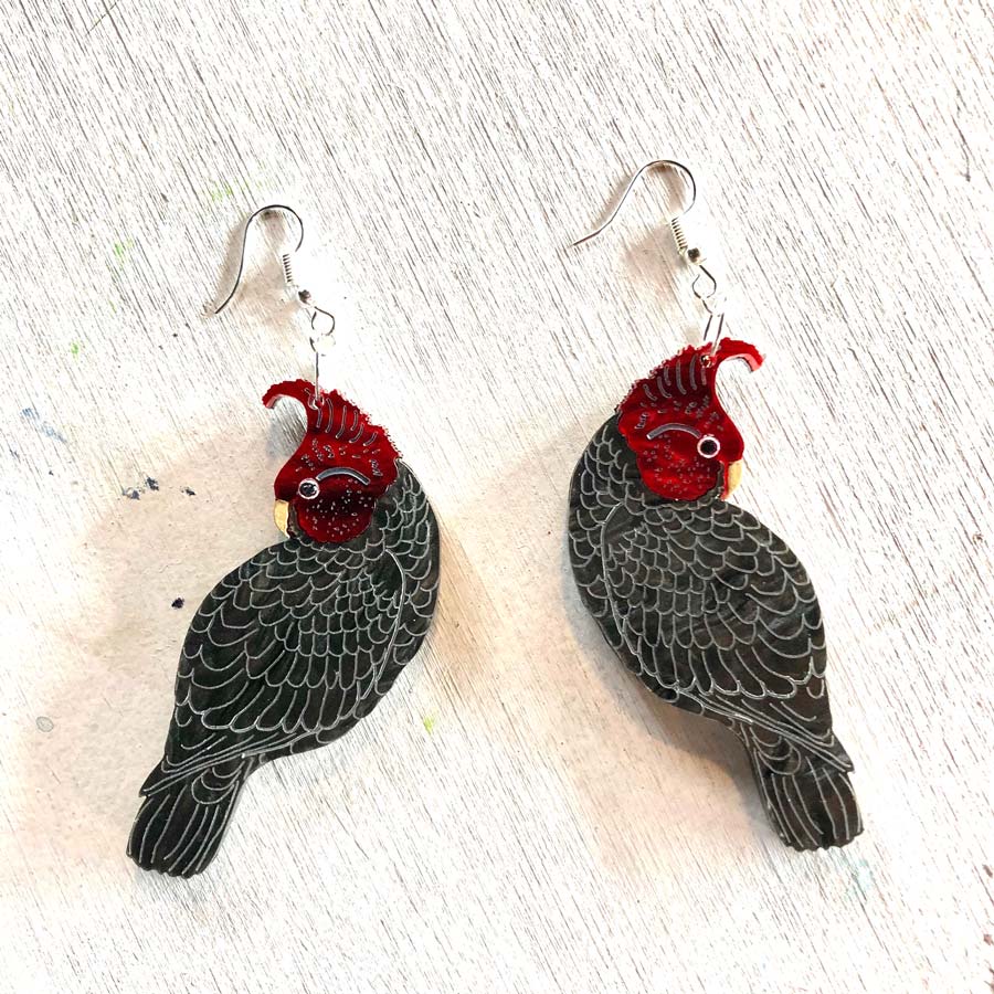 Gang Gang Cockatoo earrings