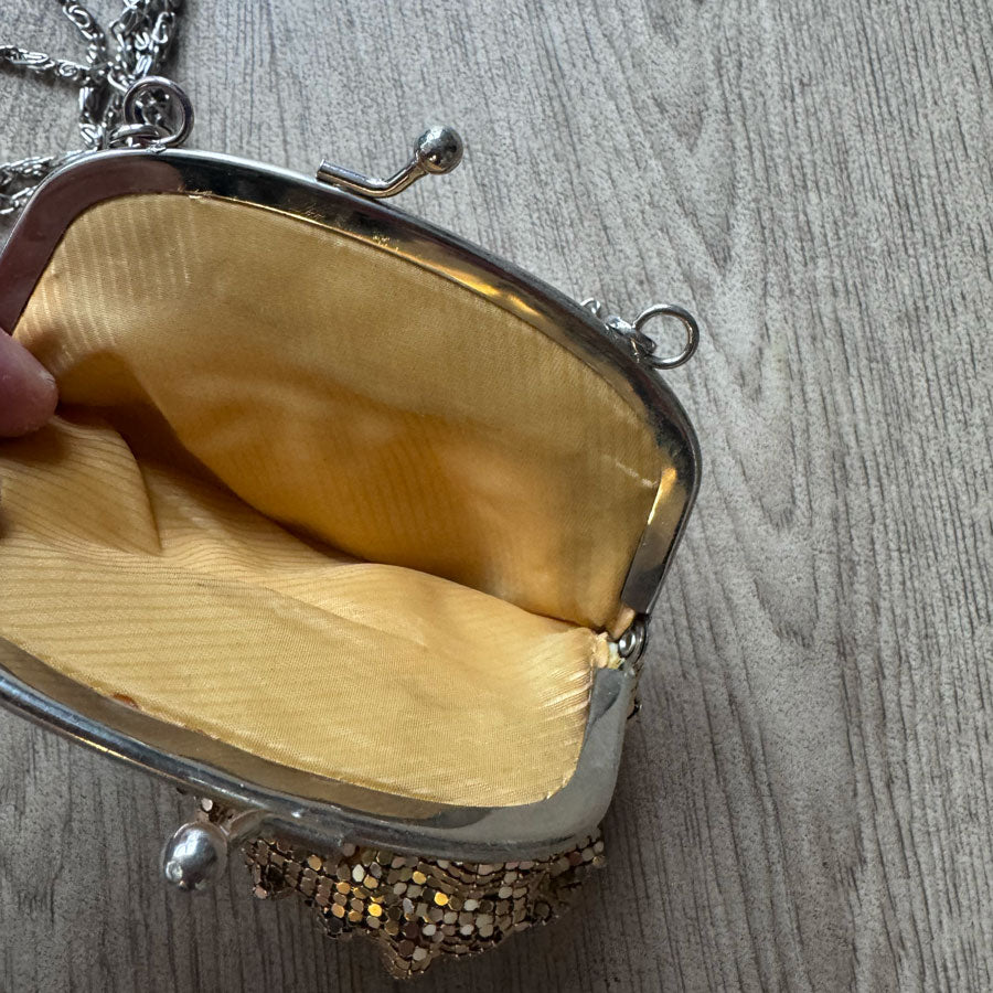 Gold frilly Glomesh purse