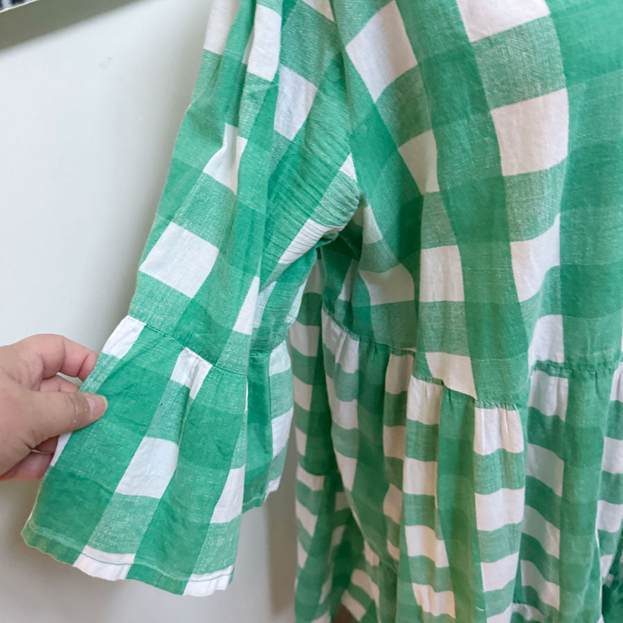 sz 20 Orientique green check dress