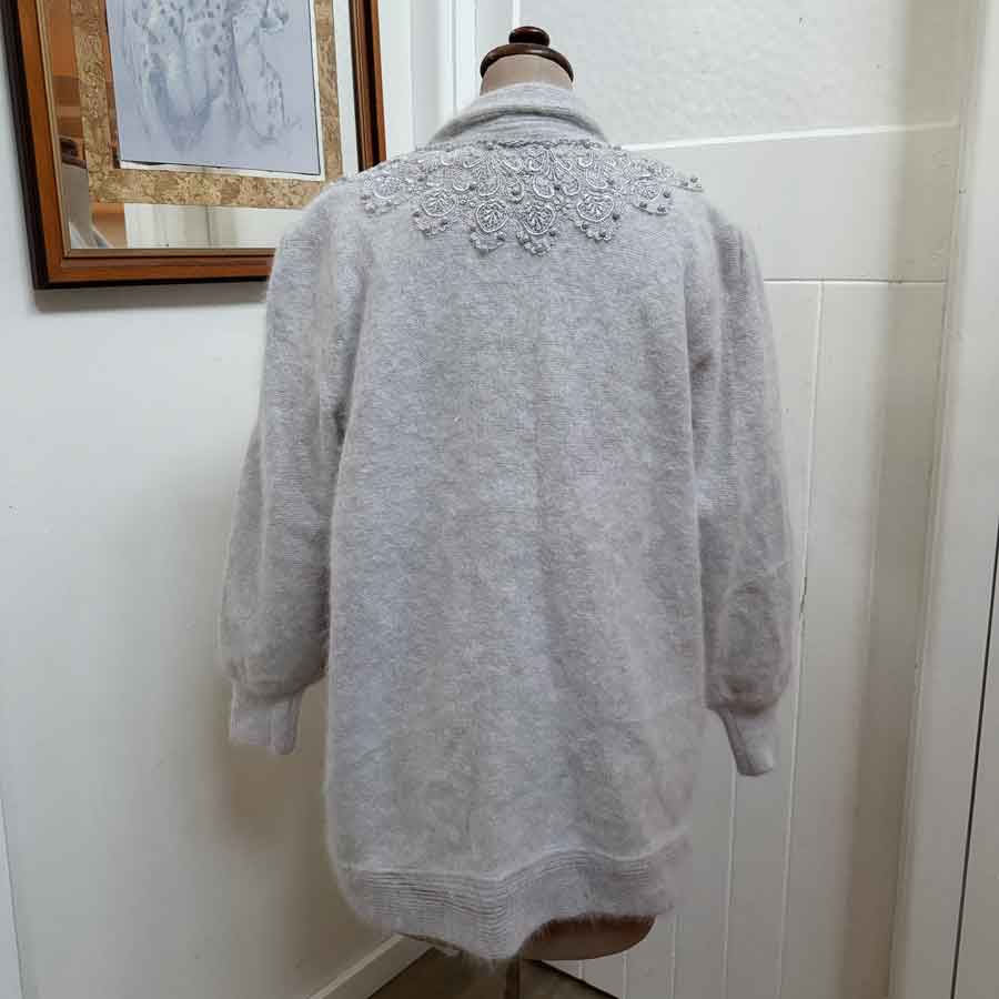 Grey angora/cashmere soft grey cardigan