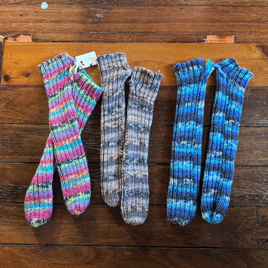 Funky handmade knitted socks