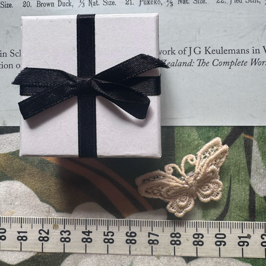 Vintage lace butterfly brooch