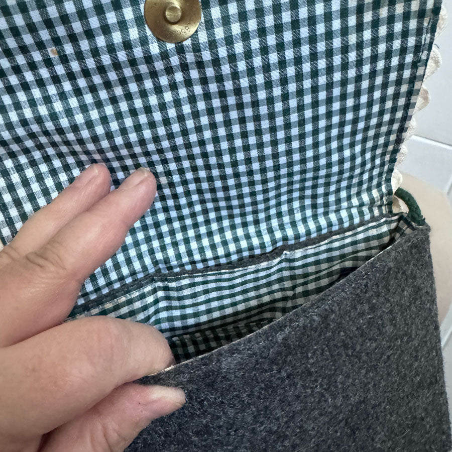 Grey flannel deer bag