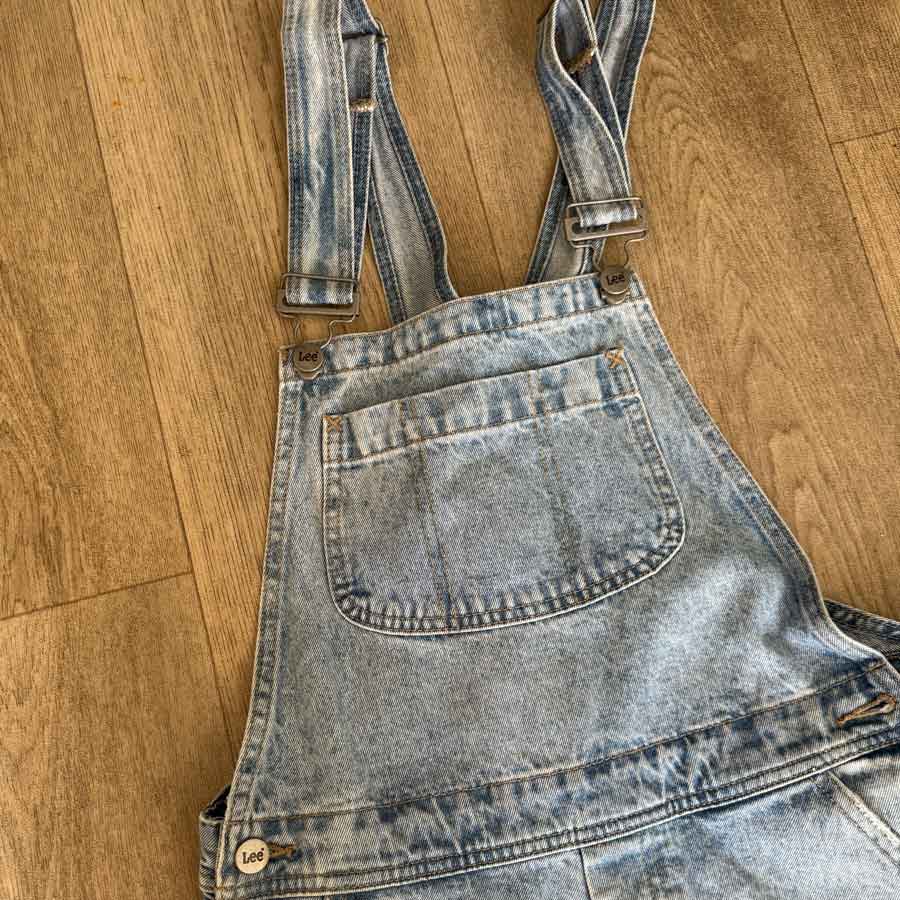 sz 8 Lee denim overall shorts