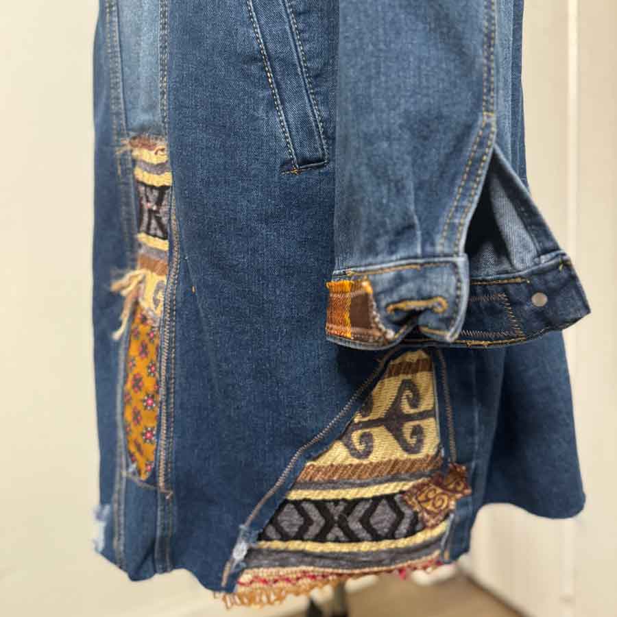 Curvy upcycled denim coat Mango Lassie