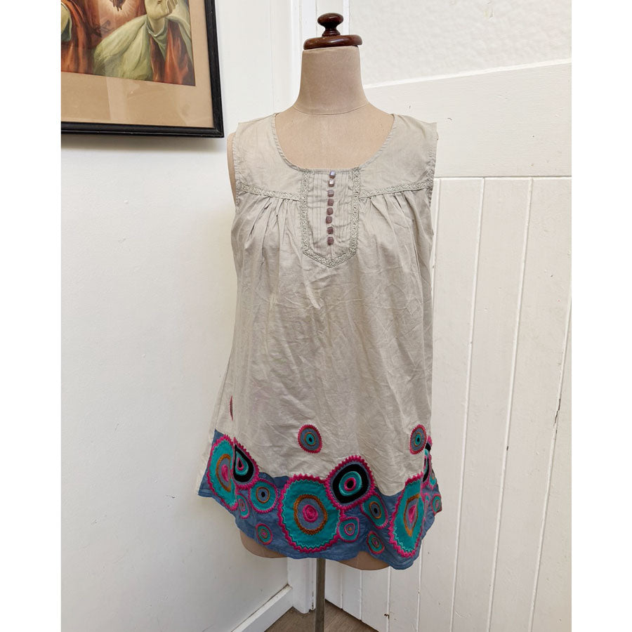 L'Original mint green embroidered circle blouse