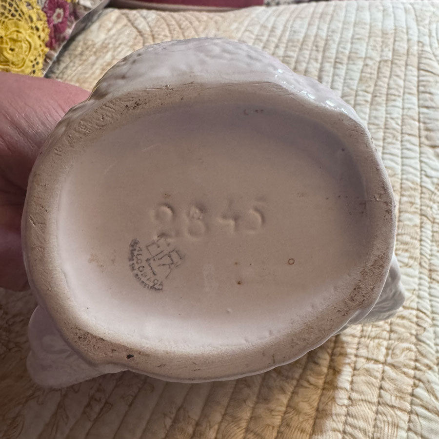 Peacock white vase