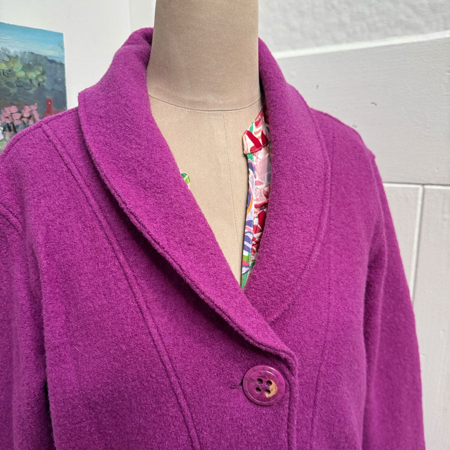 sz 16 pink boiled wool jacket