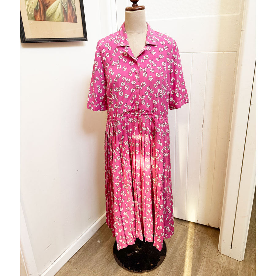 sz 14 retro pink vintage dress