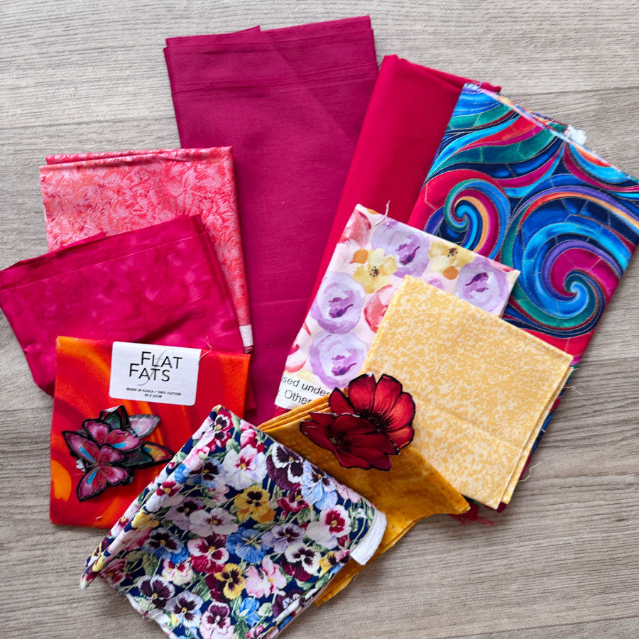 Bulk fabric pack 5 raspberry beret