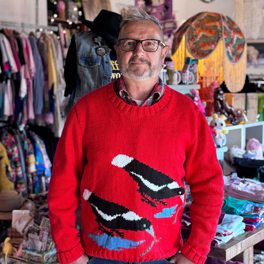 Retro inspired handknit jumper