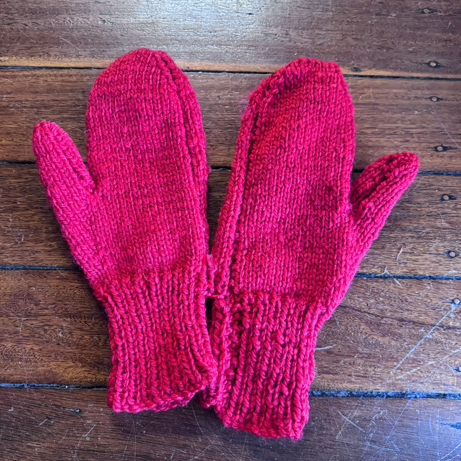 Red mittens various