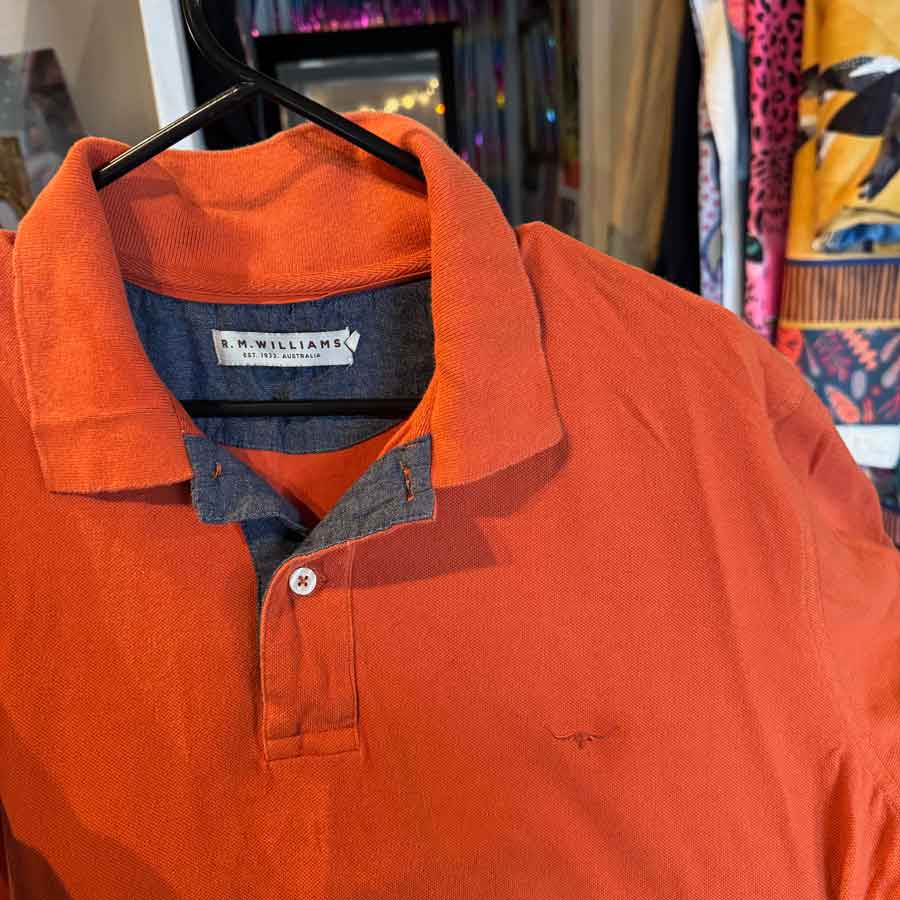 sz XL RM Williams pumpkin polo