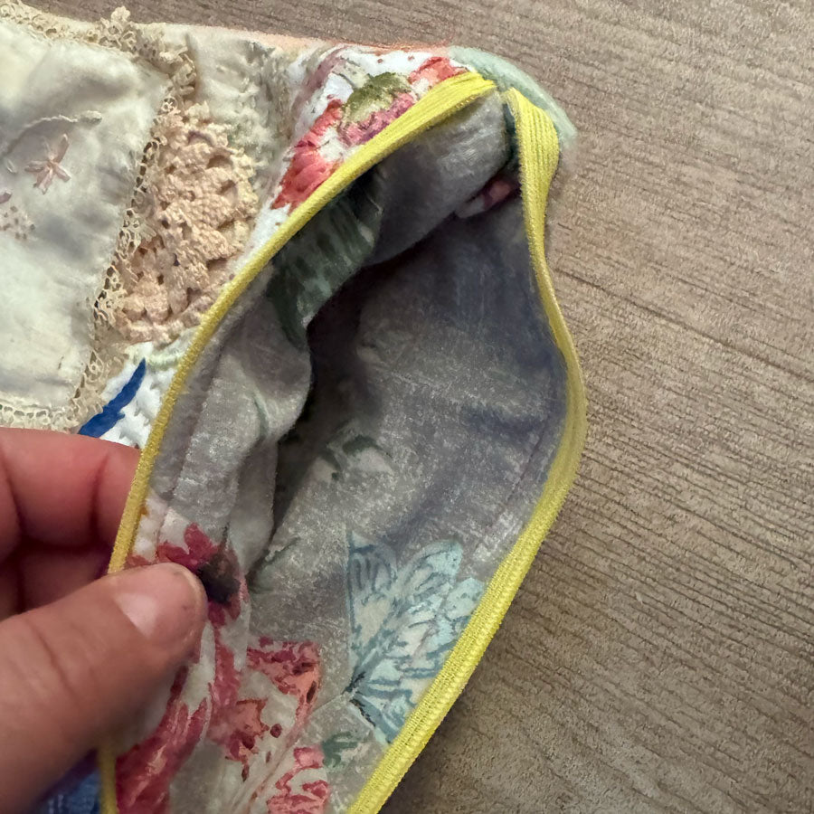 Sweet bird slow stitched pouch