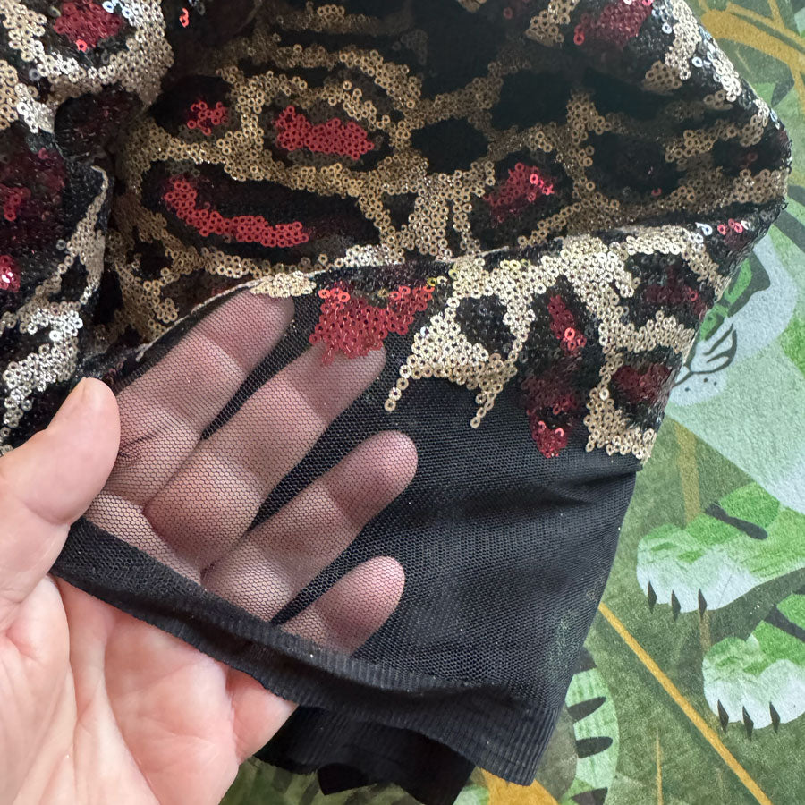 Sparkly sequinned leopard fabric