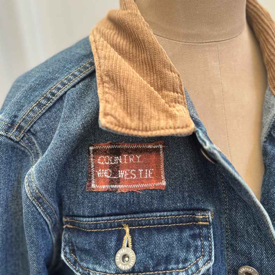 sz XL mens fringed trucker jacket