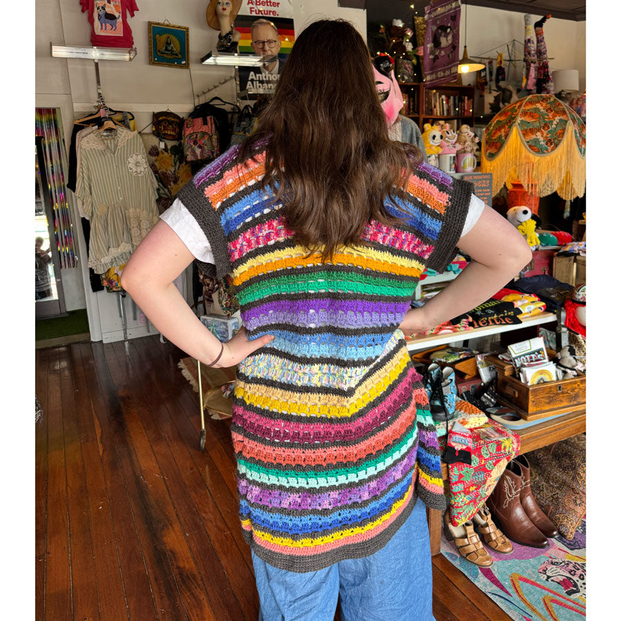 Handmade technicolour vest coat