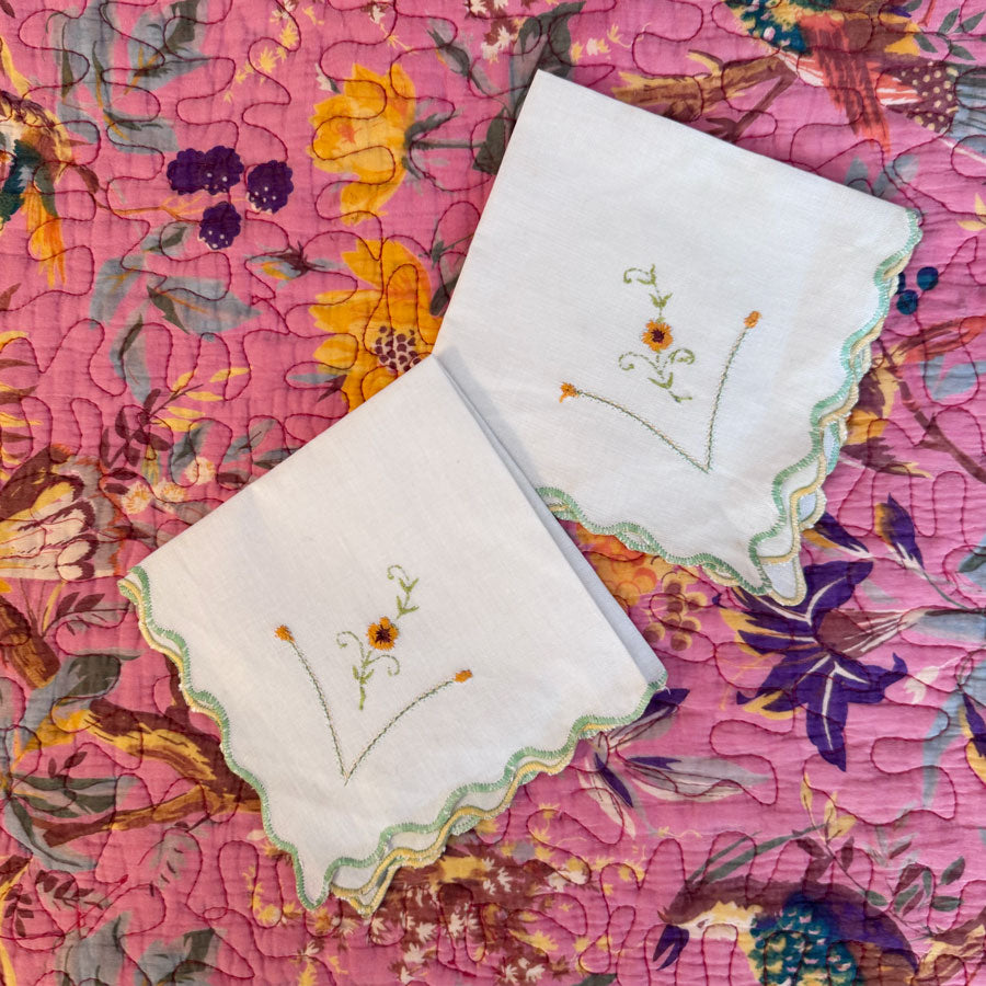 Starched embroidered napkins