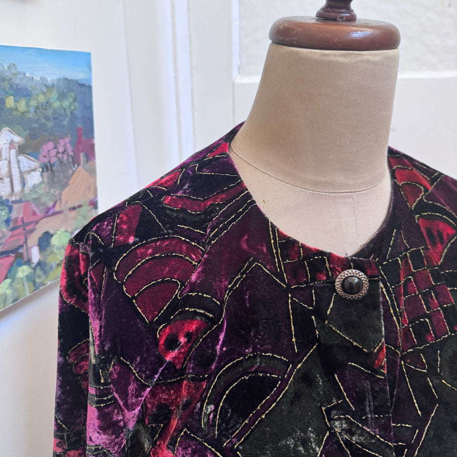 sz M Fritzi 80s velvet jacket