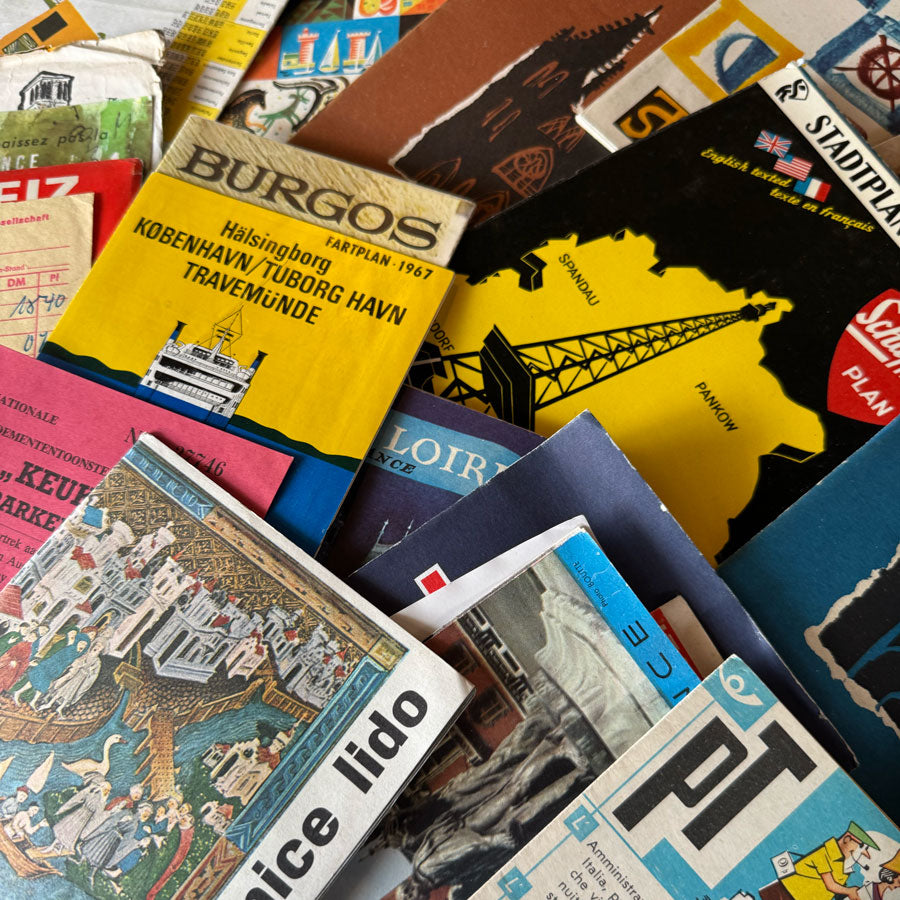 Vintage travel map collection