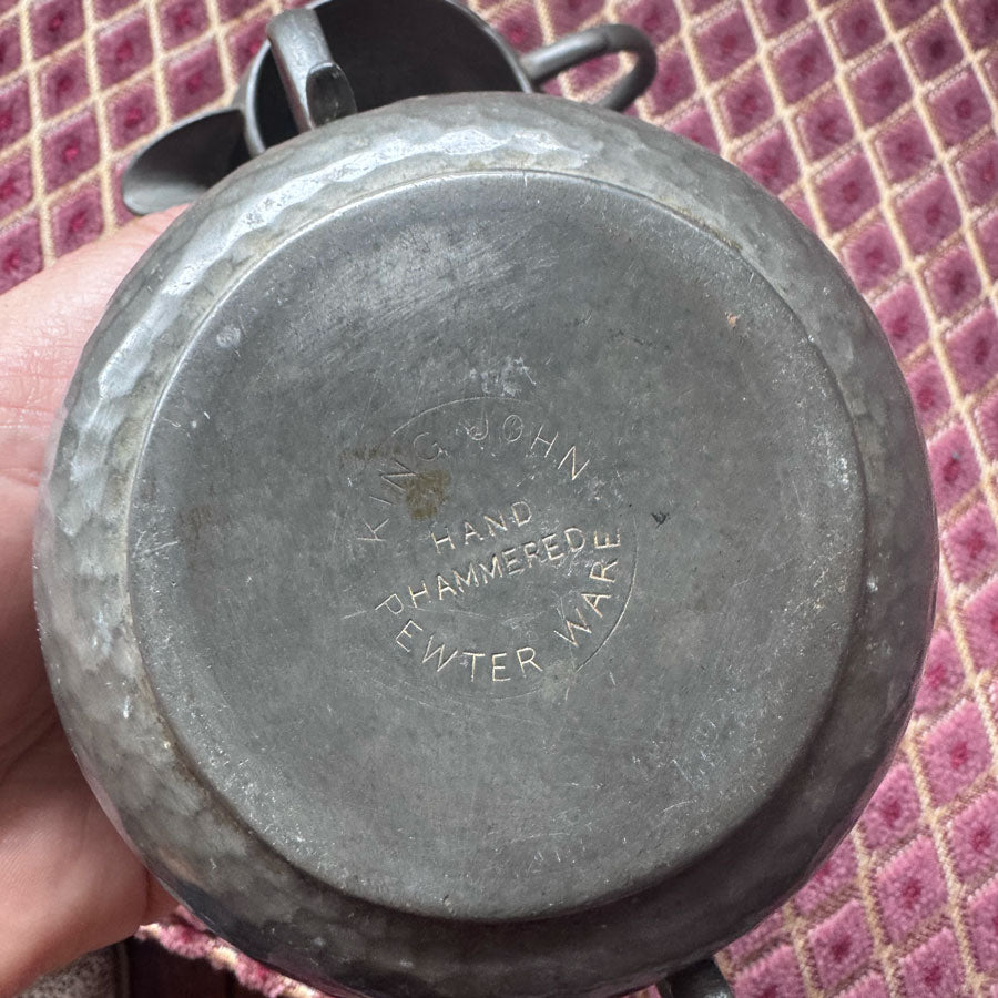 Pewter milk and sugar set