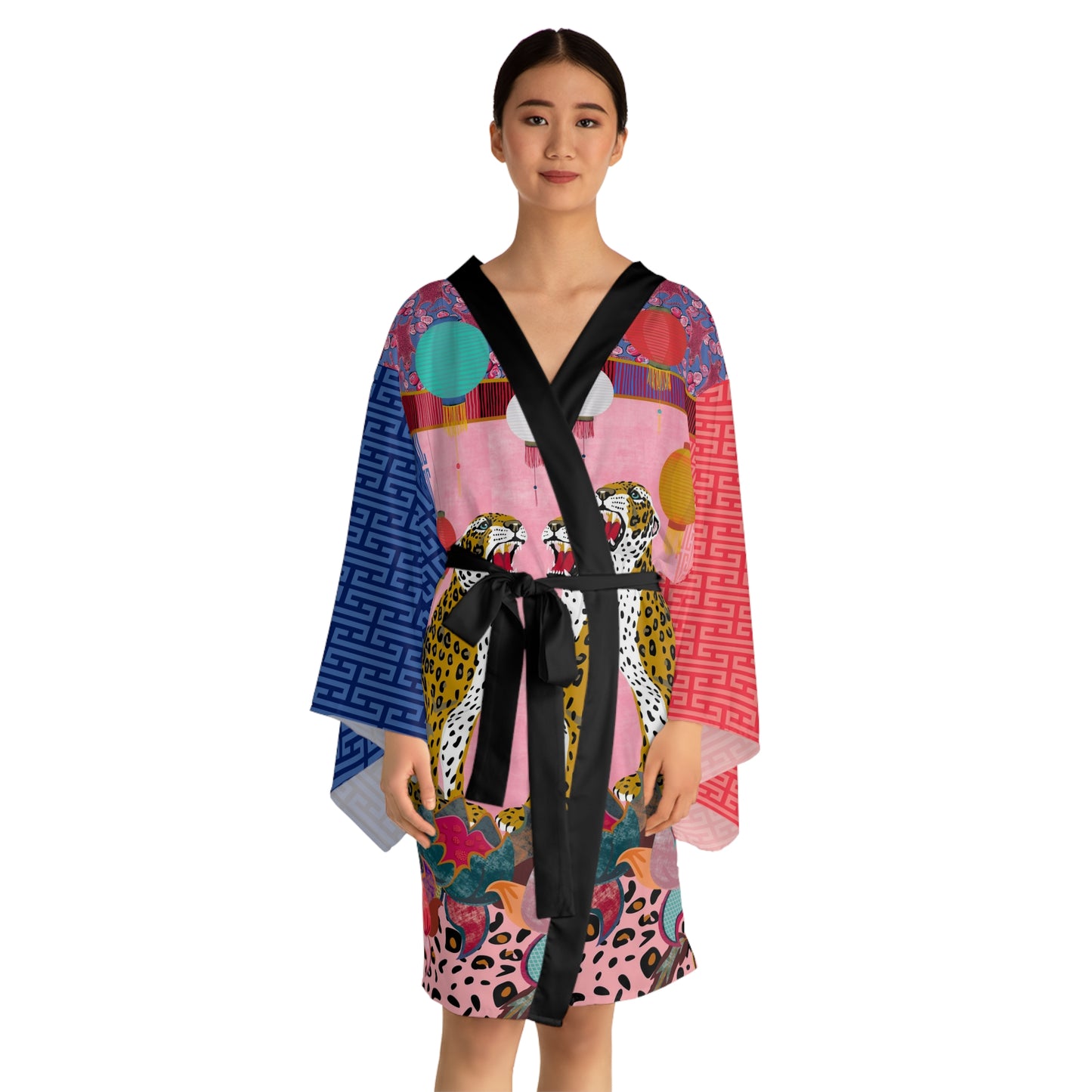 Festival Dreaming Leopards kimono robe