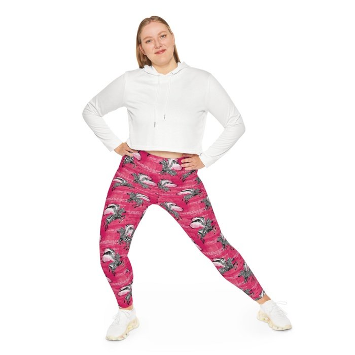 Flying Zebras Curvy Leggings 2xl-6xl