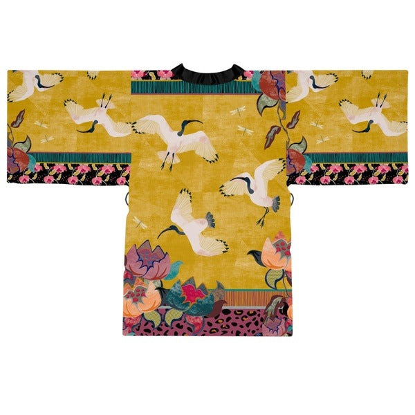 Opulent Ibis kimono robe