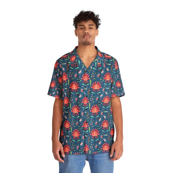 Abstract Waratah Hawaiian Shirt