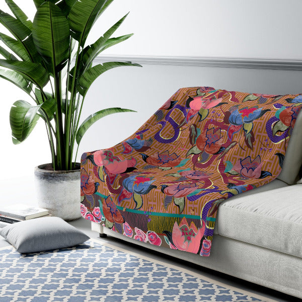 Opulent Snake sherpa blanket