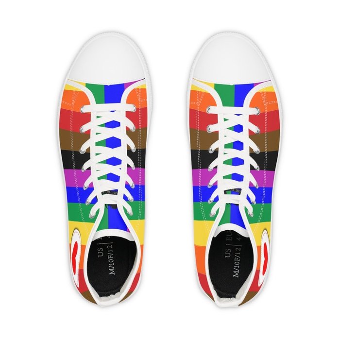 Rainbow Pride high top mens sneakers