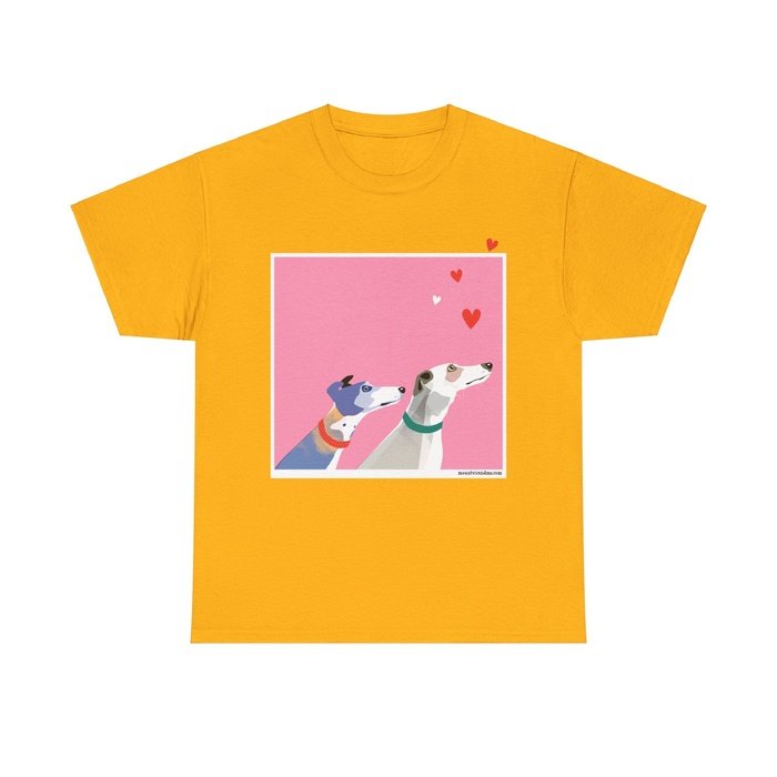 Greyhound Love pink classic cotton t shirt