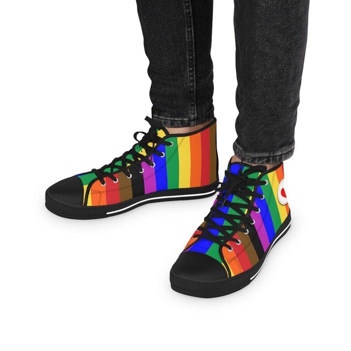 Rainbow Pride high top mens sneakers