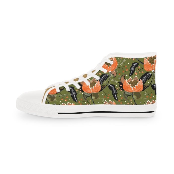 Vintage Chintz olive high top mens sneakers