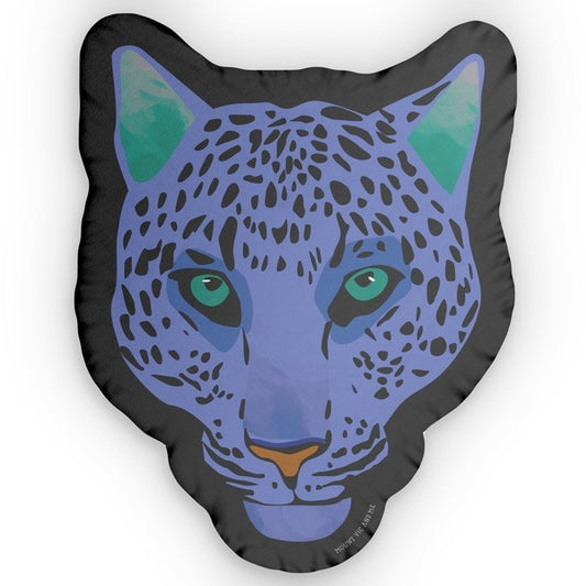 Blue Leopard shaped cushion
