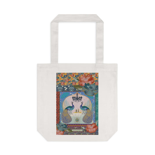 Opulent Peacock Cotton Tote Bag